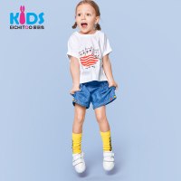 爱居兔童装儿童夏装女2018宝宝棉质T恤印花上衣