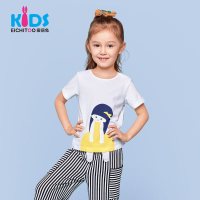 爱居兔童装儿童夏装女2018洋气棉质T恤小童上衣