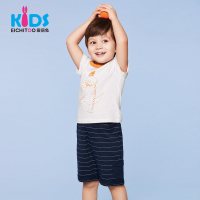 爱居兔童装儿童夏装2018纯棉男宝宝小童可爱印花T恤