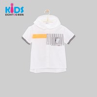 爱居兔童装2018夏季男大童短袖休闲衬衫