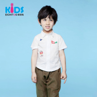 爱居兔童装2018夏季清爽男小童短袖衬衫
