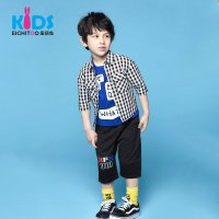 爱居兔童装2018夏季男小童针织休闲七分裤