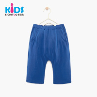 爱居兔童装2018夏季男小童柔软针织七分裤