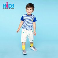 爱居兔童装小童夏装2018男宝宝运动T恤帅气潮装