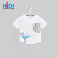 爱居兔童装儿童夏装2018纯棉T恤男宝宝印花小童上衣