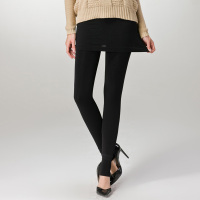 莫代尔 冬季女士锦纶打底裙裤假两件加绒踩脚裤裙