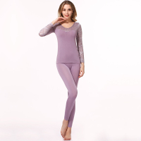 莫代尔 女士内衣套装蕾丝拼接印花美体内衣套装