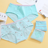 莫代尔 女款内裤4条装清新可爱熊猫系列 舒适柔软女三角内裤