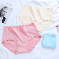 莫代尔女款内裤 甜美性感蕾丝纯色清新透气 3条装女士三角内裤