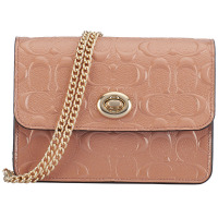 COACH 蔻驰 女士米色漆皮单肩斜挎链条包小方包 F31440 IMM8J