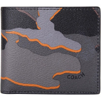 COACH 蔻驰 男士灰色迷彩PVC短款钱包钱夹 F32614 QBGRM