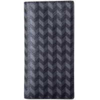 COACH 蔻驰 男士黑灰色皮质长款钱包钱夹 F30295 BLC