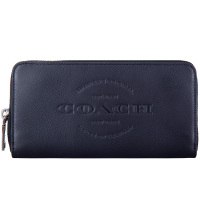 COACH 蔻驰 男士黑色皮质长款钱包钱夹 F24648 BLK