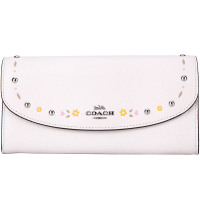 COACH 蔻驰 女士白色皮质长款钱包钱夹 F26786 SV/HA