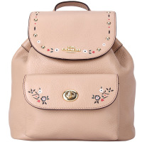 COACH 蔻驰 女士米棕色皮质小号双肩背包 F25895 IMA55