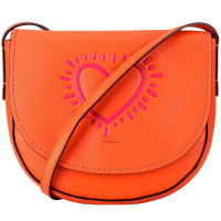 COACH 蔻驰女士橘红色皮质单肩斜挎包 F11784 QBC88