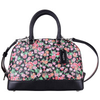 COACH 蔻驰 女款黑底花色PVC小号手提肩背斜挎贝壳包 F57621 SVPMC