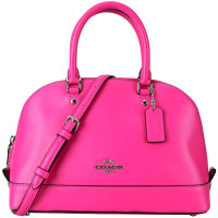 COACH 蔻驰女士枚红色皮质手提单肩斜挎贝壳包 F27694 SVMBY