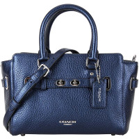 COACH 蔻驰女士荧光蓝色皮质手提单肩斜挎包 F56138 SVLBI