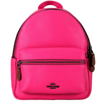 COACH 蔻驰女士玫红色皮质双肩背包 F11769 QBMBY