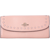 COACH 蔻驰 女士米色铆钉皮质长款钱包钱夹 F23504 IMA55