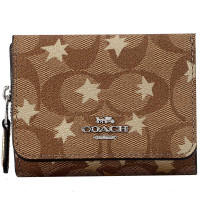 COACH 蔻驰 女士卡其星星款PVC短款钱包钱夹 F38642 SVE7V