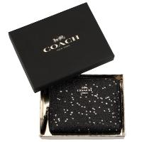COACH 蔻驰 女士黑色星星款礼盒装皮质短款钱包钱夹 F38693 SV/BK