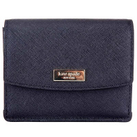 Kate Spade 凯特·丝蓓 女款黑色皮质短款卡包零钱包 WLRU2728 001