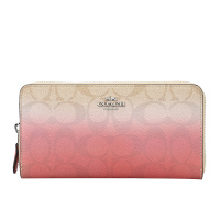 COACH 蔻驰 女士钱包 女士卡其渐变色PVC长款钱包钱夹