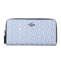 COACH 蔻驰 奢侈品 女士蓝色星星款皮质长款钱包钱夹