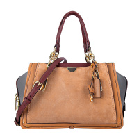 COACH 蔻驰 奢侈品 女士专柜款沙色皮质手提单肩斜挎包