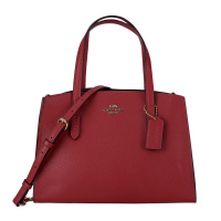 COACH 蔻驰 奢侈品 女士专柜款红色皮质手提单肩斜挎包