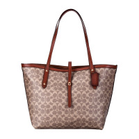 COACH 蔻驰 奢侈品 女士专柜款藏青色PVC手提单肩托特包