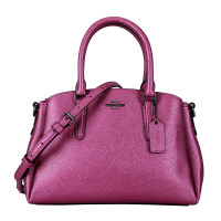 COACH 蔻驰 奢侈品 女士玫紫色皮质手提单肩斜挎杀手包