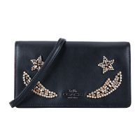 COACH 蔻驰 奢侈品 女士专柜款黑色皮质手包单肩斜挎两用包