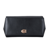 COACH 蔻驰 奢侈品 女士专柜款黑色皮质大号手包