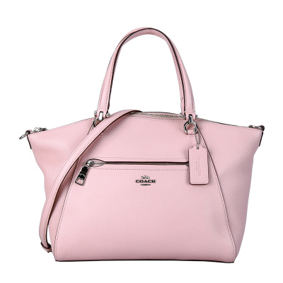 COACH 蔻驰 奢侈品 女士专柜款粉色皮质手提单肩斜挎饺子包