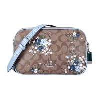 COACH 蔻驰 奢侈品 女士卡其印花PVC单肩斜挎包