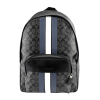 COACH 蔻驰 奢侈品 欧美时尚男士黑灰色人造革双肩背包