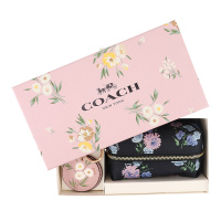 COACH 蔻驰 奢侈品 女士黑色织物洗漱包化妆包