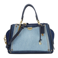 COACH 蔻驰 奢侈品 女士专柜款深蓝色牛仔手提单肩斜挎包