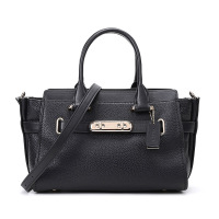COACH 蔻驰 奢侈品 女士专柜款黑色皮革手提单肩斜挎包女生送女友