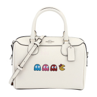 COACH 蔻驰 奢侈品 女士白色皮革手提单肩斜挎桶包送女友