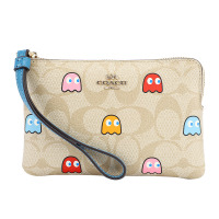 COACH 蔻驰 奢侈品 女士卡其色印花人造革短款零钱包手包送女友