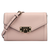 MICHAEL KORS 迈克·科尔斯 MK女包 KINSLEY系列粉色皮革女士单肩斜挎三折包