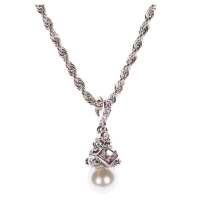 Givenchy 纪梵希 珍珠吊坠粗麻花绳毛衣链