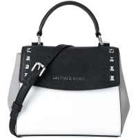 MICHAEL KORS 迈克·科尔斯 MK女包 KARLA系列黑白拼色皮质女士手提单肩斜挎包