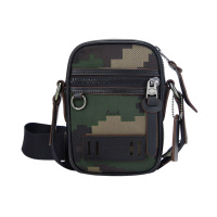 COACH 蔻驰 奢侈品 男士迷彩织物配皮单肩斜挎包