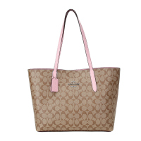COACH 蔻驰 奢侈品 女士女生卡其色皮革手提单肩托特包