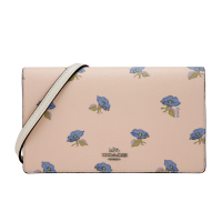 COACH 蔻驰 奢侈品 女生女士浅粉色印花皮革单肩斜挎包